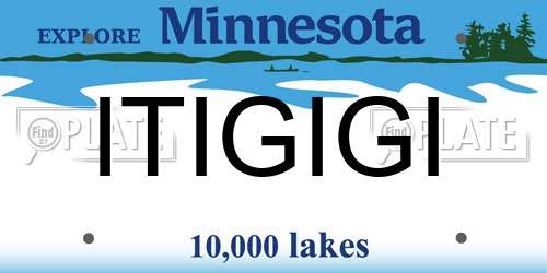 ITIGIGI Minnesota License Plate