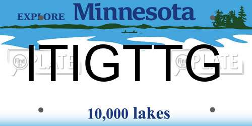 ITIGTTG Minnesota License Plate