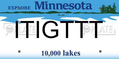 ITIGTTT Minnesota License Plate