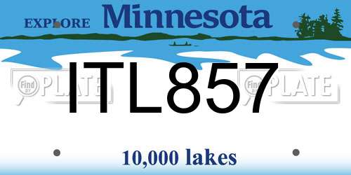 ITL857 Minnesota License Plate