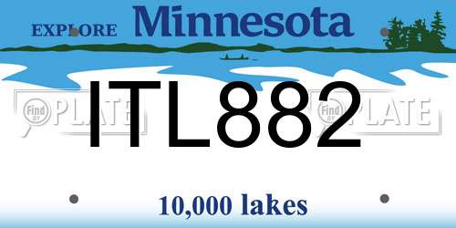 ITL882 Minnesota License Plate