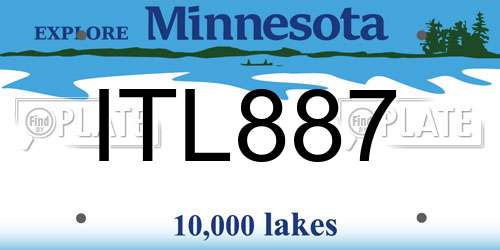 ITL887 Minnesota License Plate