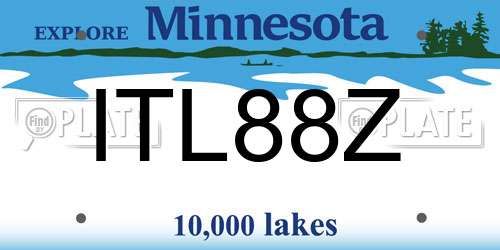 ITL88Z Minnesota License Plate