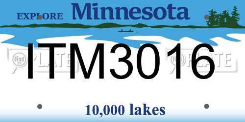 ITM3016 Minnesota License Plate