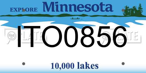 ITO0856 Minnesota License Plate