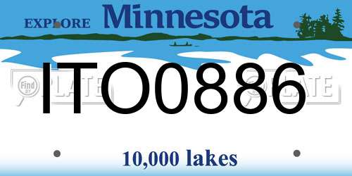 ITO0886 Minnesota License Plate