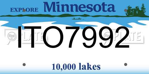 ITO7992 Minnesota License Plate