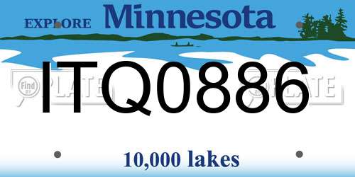 ITQ0886 Minnesota License Plate