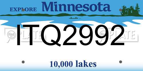 ITQ2992 Minnesota License Plate