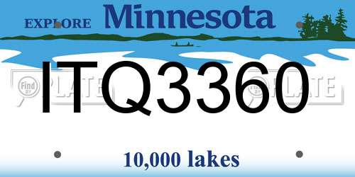 ITQ3360 Minnesota License Plate
