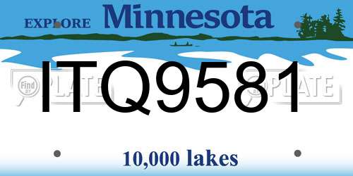 ITQ9581 Minnesota License Plate