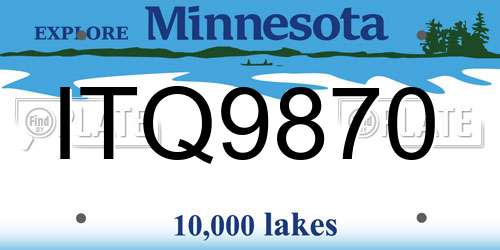 ITQ9870 Minnesota License Plate