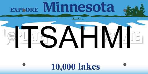 ITSAHMI Minnesota License Plate