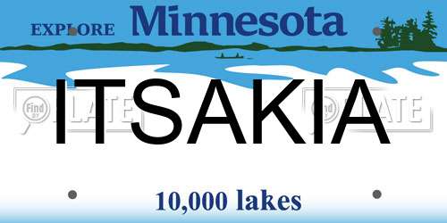 ITSAKIA Minnesota License Plate