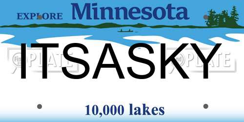 ITSASKY Minnesota License Plate