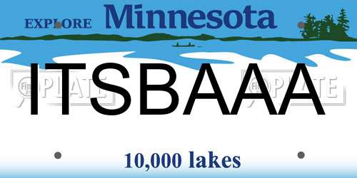 ITSBAAA Minnesota License Plate