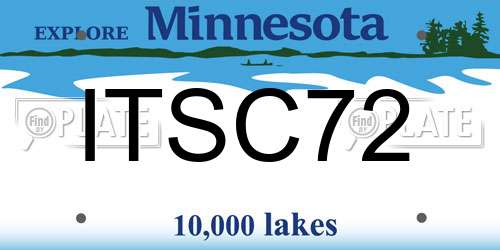 ITSC72 Minnesota License Plate