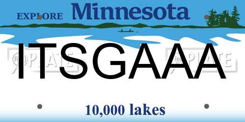 ITSGAAA Minnesota License Plate