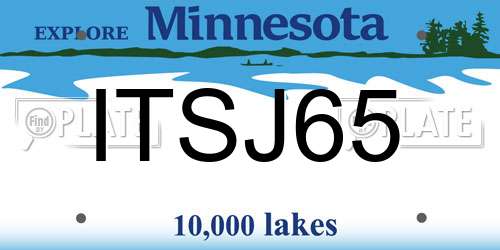 ITSJ65 Minnesota License Plate