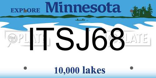 ITSJ68 Minnesota License Plate