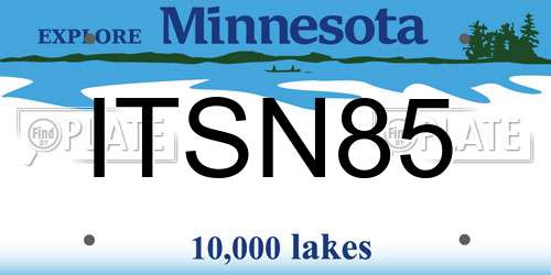 ITSN85 Minnesota License Plate
