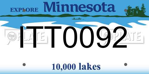 ITT0092 Minnesota License Plate