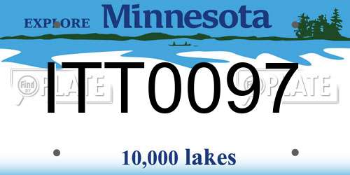 ITT0097 Minnesota License Plate