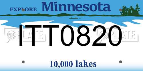 ITT0820 Minnesota License Plate