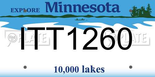 ITT1260 Minnesota License Plate
