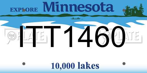 ITT1460 Minnesota License Plate