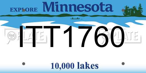 ITT1760 Minnesota License Plate