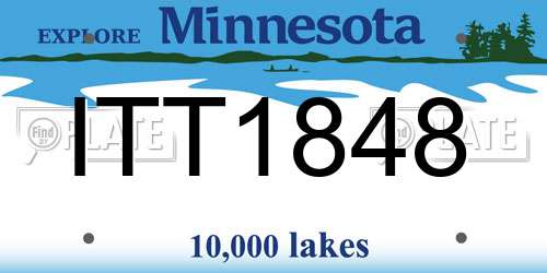 ITT1848 Minnesota License Plate
