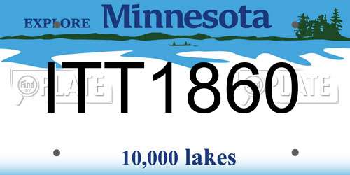ITT1860 Minnesota License Plate