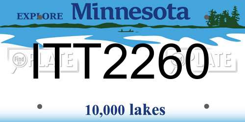 ITT2260 Minnesota License Plate