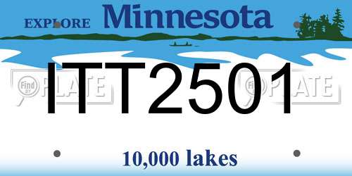ITT2501 Minnesota License Plate