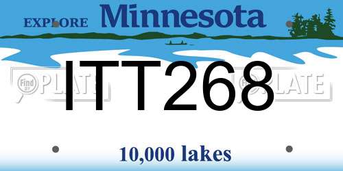 ITT268 Minnesota License Plate