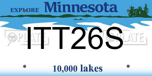 ITT26S Minnesota License Plate