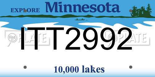 ITT2992 Minnesota License Plate
