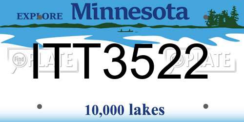 ITT3522 Minnesota License Plate