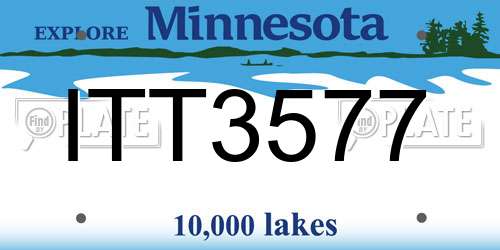 ITT3577 Minnesota License Plate