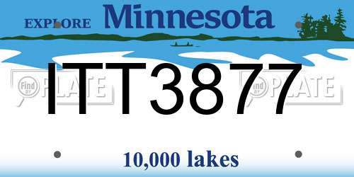 ITT3877 Minnesota License Plate
