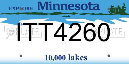 ITT4260 Minnesota License Plate