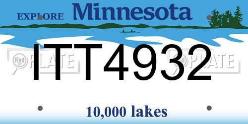 ITT4932 Minnesota License Plate