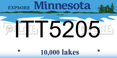 ITT5205 Minnesota License Plate
