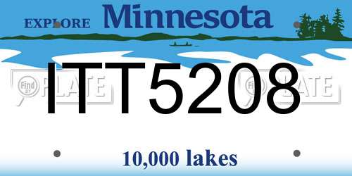 ITT5208 Minnesota License Plate