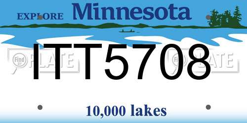 ITT5708 Minnesota License Plate