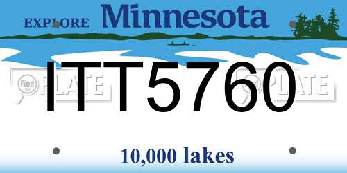 ITT5760 Minnesota License Plate