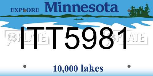 ITT5981 Minnesota License Plate