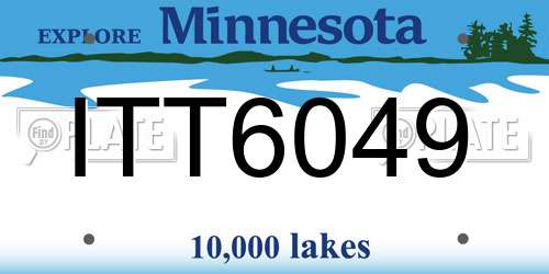 ITT6049 Minnesota License Plate