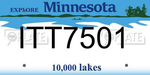 ITT7501 Minnesota License Plate